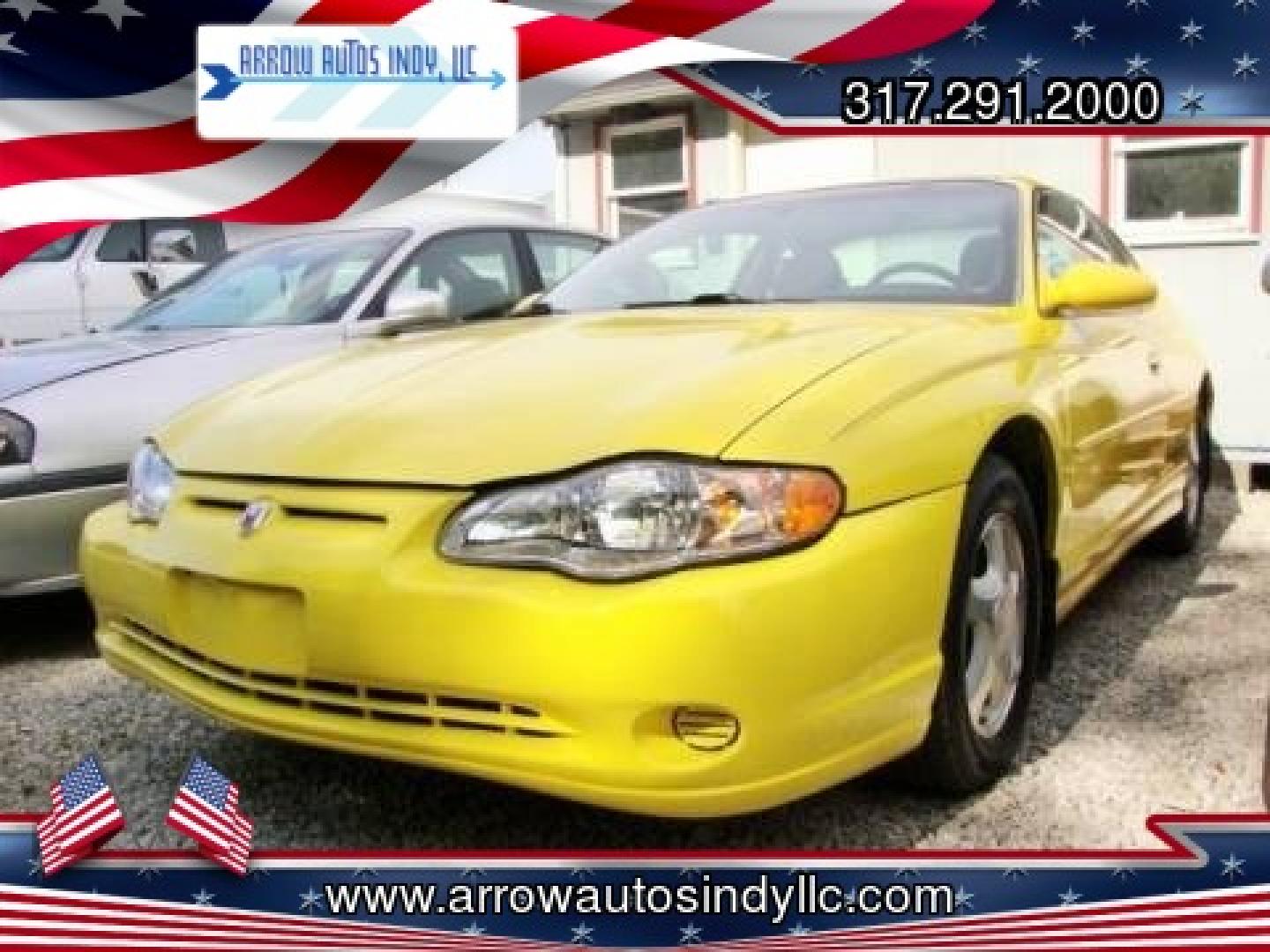 2002 Yellow /BLACK Chevrolet Monte Carlo LS (2G1WW15E229) with an 3.4L V6 OHV 12V engine, 4-Speed Automatic Overdrive transmission, located at 2710A Westlane Rd., Indianapolis, IN, 46268, (317) 291-2000, 39.885670, -86.208160 - Photo#0